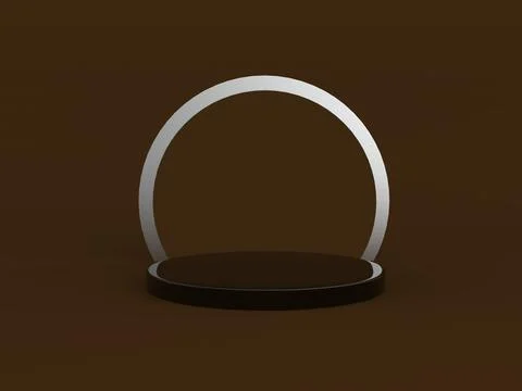 3D Brown Studio Podium with Abstract Elements Illustrazione stock