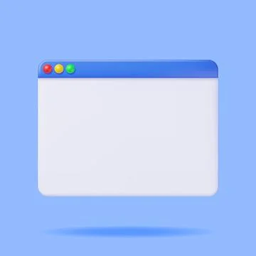 3D Browser Window Isolated Stock Illustration