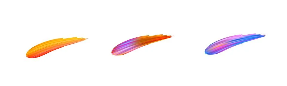 3d Brushstroke gradient texture brush Stock Illustration