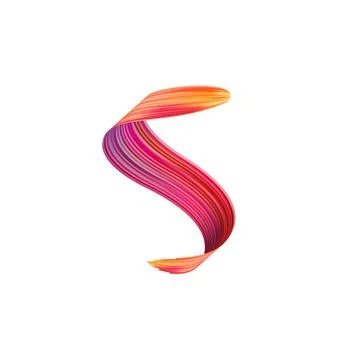 3d Brushstroke gradient texture brush Stock Illustration