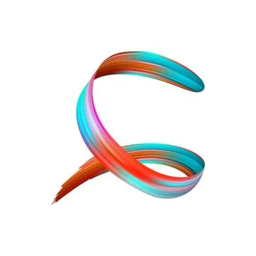 3d Brushstroke gradient texture brush Stock Illustration