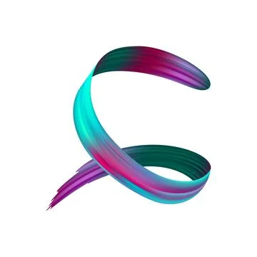 3d Brushstroke gradient texture brush Stock Illustration
