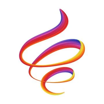 3d Brushstroke gradient texture brush Stock Illustration