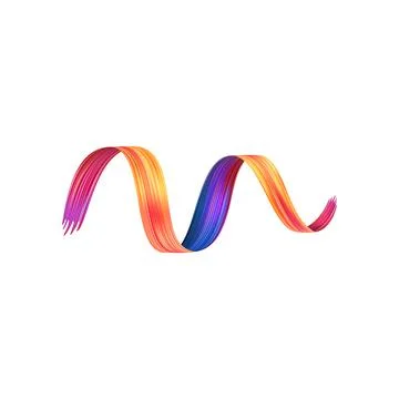 3d Brushstroke gradient texture brush Stock Illustration