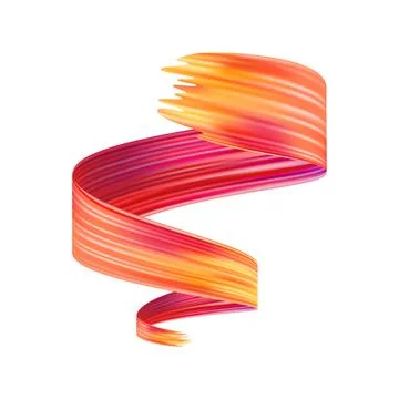 3d Brushstroke gradient texture brush Stock Illustration