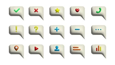 3d bubble icons set for messenger, chat, forum. イラスト素材