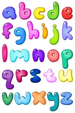 3d bubble lower case alphabet Illustrazione stock