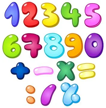 3d bubble numbers Stock Illustration