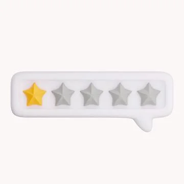 3d bubble rating for satisfaction. 3d 5 star for quality customer rating Stock Illustration