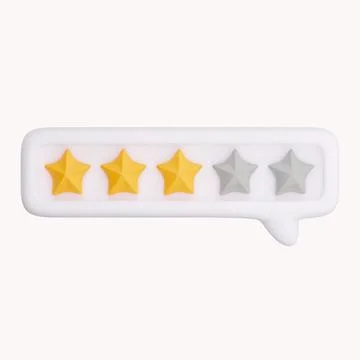 3d bubble rating for satisfaction. 3d 5 star for quality customer rating Stock Illustration