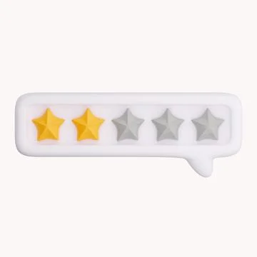 3d bubble rating for satisfaction. 3d 5 star for quality customer rating Stock Illustration