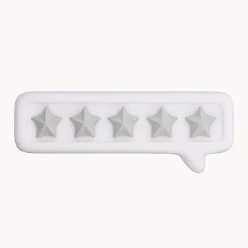 3d bubble rating for satisfaction. 3d 5 star for quality customer rating Stock Illustration