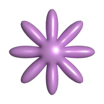 3d bubble shape flower, Y2K style. Stock Illustration