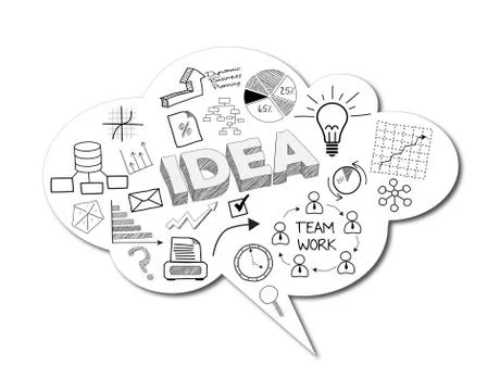 3d bubble speech business drawing sketches Stockillustratie