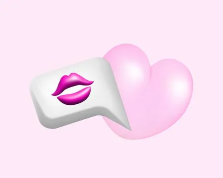3d bubble speech with heart vector illustration design. Illustrazione stock