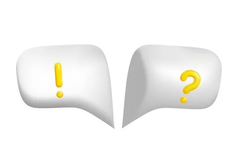 3d bubble speeches with question and exclamation mark. Stock Illustration