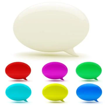 3d bubble talk, on white background Stock Illustration
