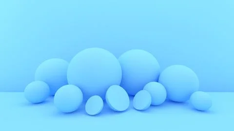 3d bubbles background. Balls. Spheres. Abstract wallpaper. Geometric objects. Stock-Illustration