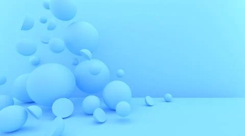 3d bubbles background. Balls. Spheres. Abstract wallpaper. Geometric objects. Stock-Illustration