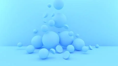 3d bubbles background. Balls. Spheres. Abstract wallpaper. Geometric objects. Stock-Illustration