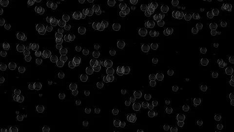 3D bubbles constantly rise up on black background. Abstract festive backgro.. Stock Illustration