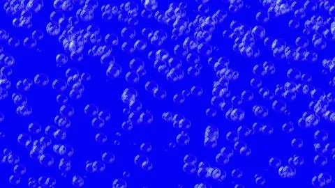 3D bubbles constantly rise up on blue background. Abstract festive backgrou.. Stock Illustration