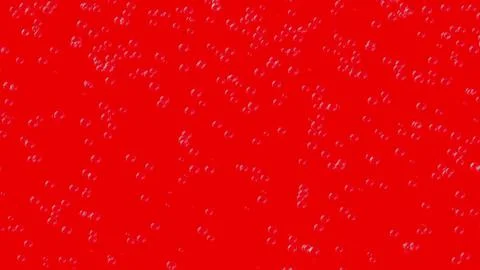 3D bubbles constantly rise up on red background. Abstract festive backgroun.. Stock Illustration