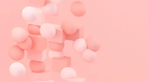 3d bubbles. Spheres 3d pastel beige. Abstract wallpaper. Geometric shapes. Illustrazione stock