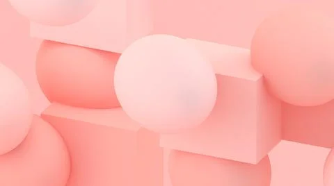 3d bubbles. Spheres 3d pastel beige. Abstract wallpaper. Geometric shapes. Stock-Illustration