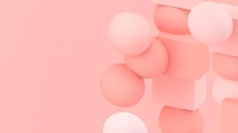 3d bubbles. Spheres 3d pastel beige. Abstract wallpaper. Geometric shapes. Stock-Illustration