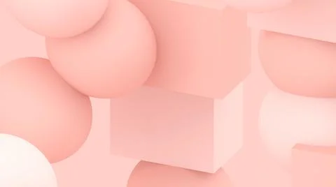 3d bubbles. Spheres 3d pastel beige. Abstract wallpaper. Geometric shapes. Illustrazione stock