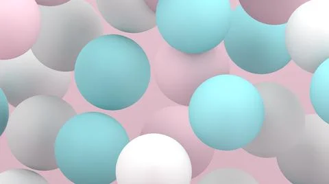 3d bubbles. Spheres background. Abstract wallpaper. Flying 3d round shapes. Ilustração Stock