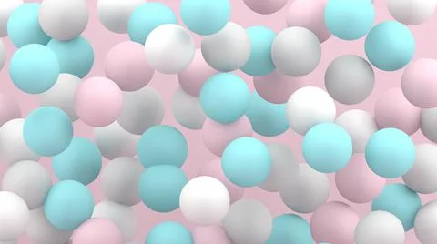 3d bubbles. Spheres background. Abstract wallpaper. Flying 3d round shapes. Ilustración de archivo