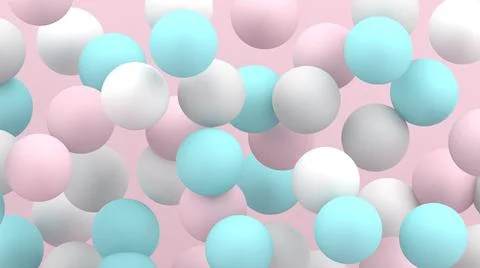 3d bubbles. Spheres background. Abstract wallpaper. Flying 3d round shapes. Stock-Illustration