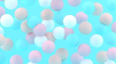 3d bubbles. Spheres background. Abstract wallpaper. Flying 3d round shapes. Stock-Illustration
