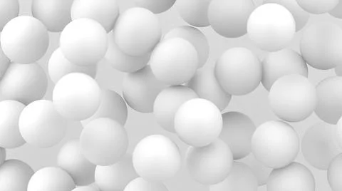3d bubbles. Spheres background. Abstract wallpaper. Flying 3d round shapes. Stock-Illustration