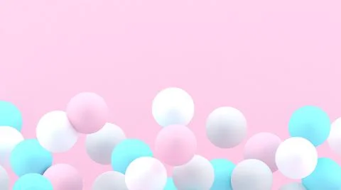 3d bubbles. Spheres background. Abstract wallpaper. Flying geometric shapes. Illustrazione stock