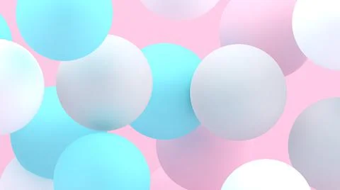 3d bubbles. Spheres background. Abstract wallpaper. Flying geometric shapes. Illustrazione stock