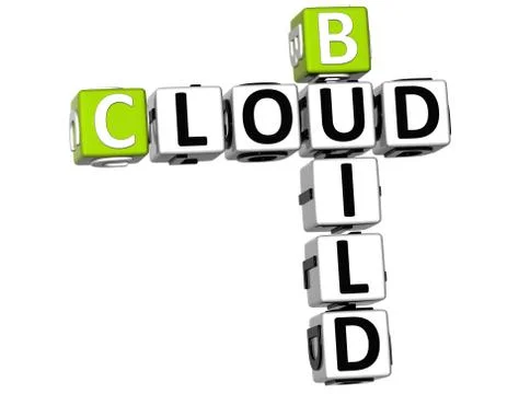 3d build cloud crossword Stock Illustration