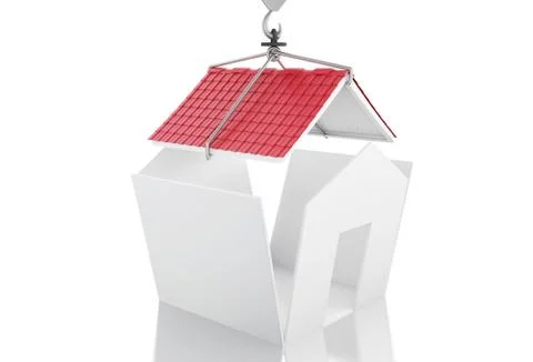 3d Building a house Stock Illustration