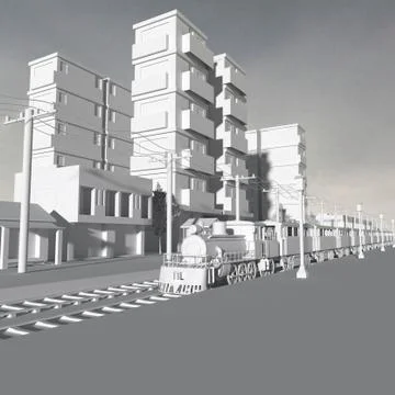 3d buildings. Illustrazione stock