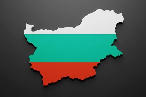 3d Bulgaria map and flag Stock Illustration