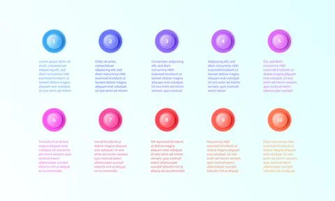 3d bullet point vector illustration set - isolated bright colorful round Stock Illustration