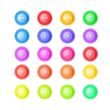 3d bullet point vector illustration set - isolated bright colorful round Stock Illustration