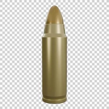 3D Bullet, Precision Ammunition with Realistic Design Stock Illustration