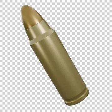 3D Bullet, Precision Ammunition with Realistic Design Stock Illustration