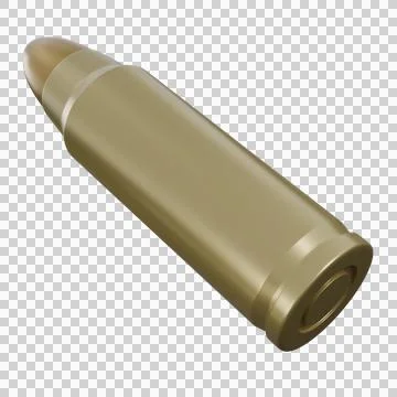 3D Bullet, Precision Ammunition with Realistic Design Stock Illustration