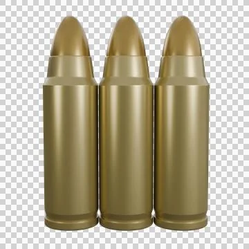 3D Bullet, Precision Ammunition with Realistic Design Stock Illustration