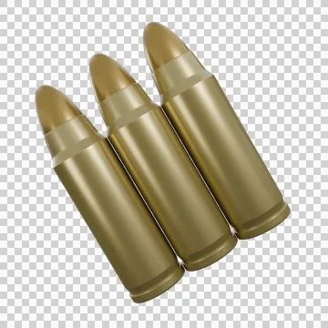 3D Bullet, Precision Ammunition with Realistic Design Stock Illustration