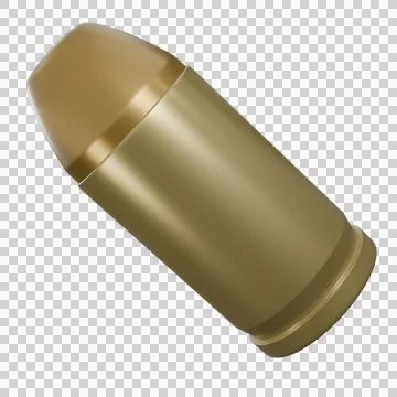 3D Bullet, Precision Ammunition with Realistic Design Stock Illustration